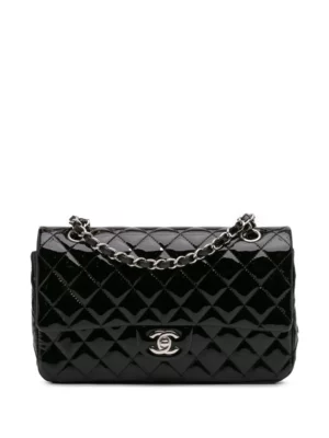 CHANEL PRE-OWNED Medium Classic Patent Double Flap Shoulder Bag