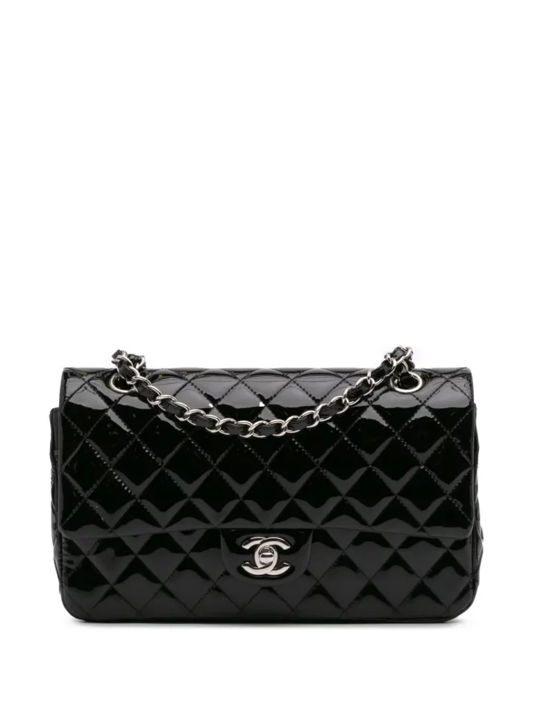 Medium Classic Patent Double Flap Shoulder Bag Full Size Image 1