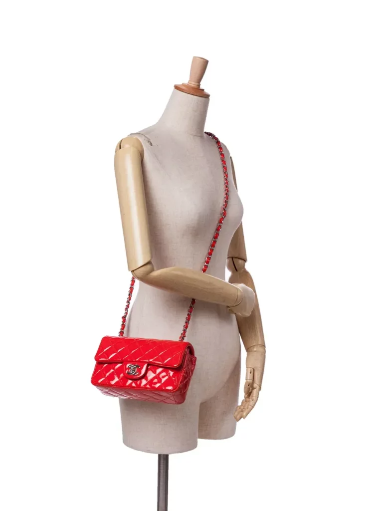Mini Rectangular Classic Patent Single Flap Crossbody Bag Full Size Image 4