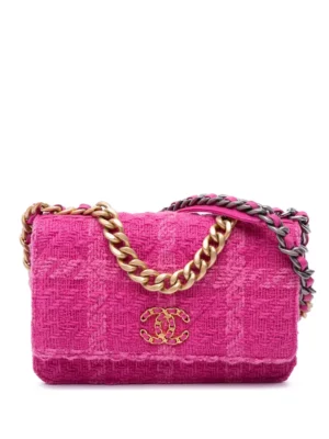 CHANEL PRE-OWNED Tweed 19 Wallet on Chain Satchel