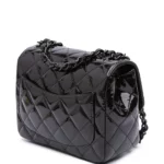 Mini Square Classic Patent So Black Single Flap Crossbody Bag Thumbnail 2