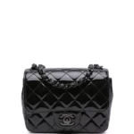 Mini Square Classic Patent So Black Single Flap Crossbody Bag Thumbnail 1