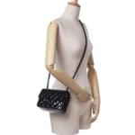 Mini Square Classic Patent So Black Single Flap Crossbody Bag Thumbnail 3