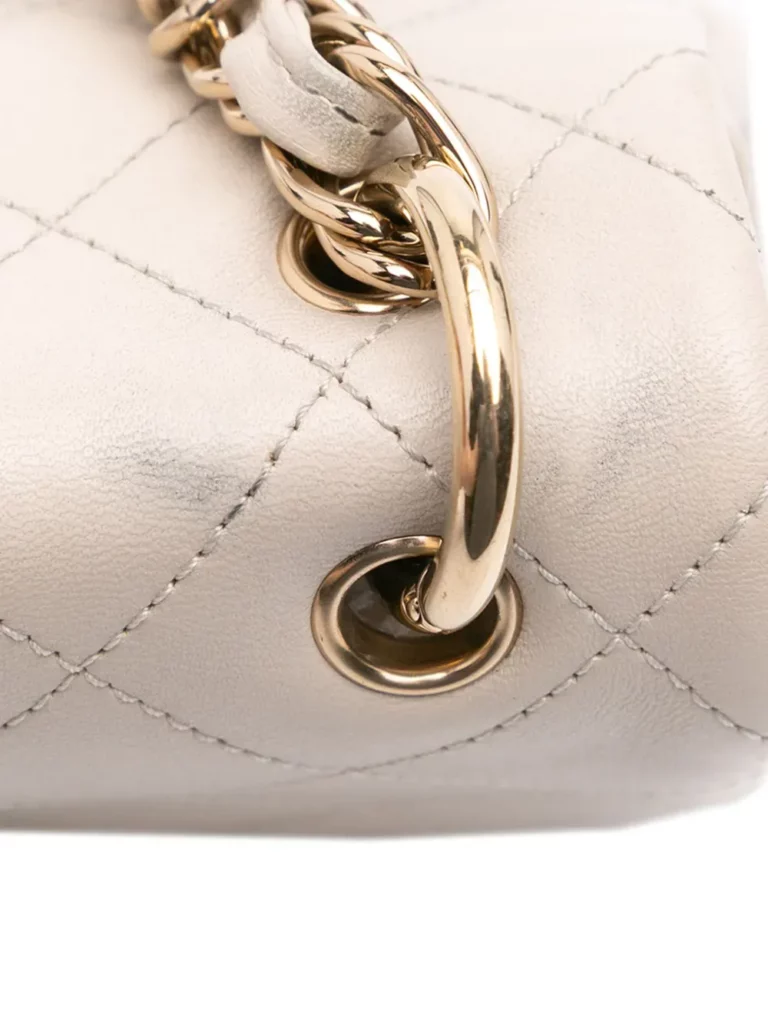 Lambskin Twist Chain Enamel CC Flap Crossbody Bag Full Size Image 5