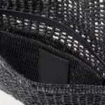 The Summer Banana Leather-trimmed Raffia Shoulder Bag Thumbnail 2