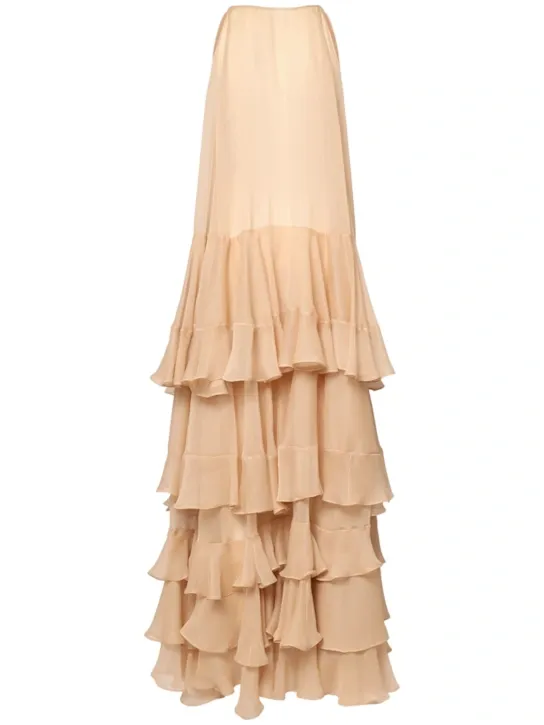 Silk Georgette Long Dress Full Size Image 3