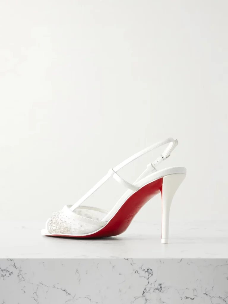 Miss Z 80 Embellished Mesh and Leather Slingback Sandals Full Size Image 4