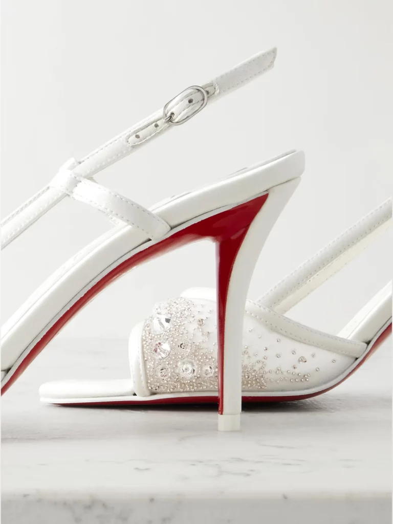 Miss Z 80 Embellished Mesh and Leather Slingback Sandals Full Size Image 2