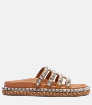 CHRISTIAN LOUBOUTIN Pyra Hallulila Studded Leather Slides