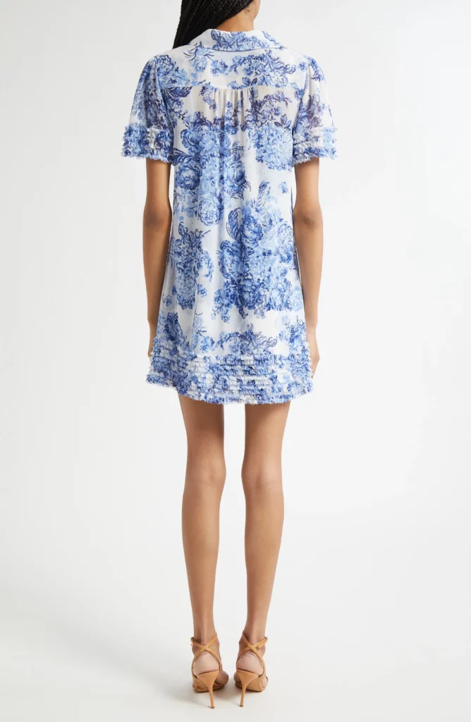 Print Ruffle Minidress Full Size Image 4