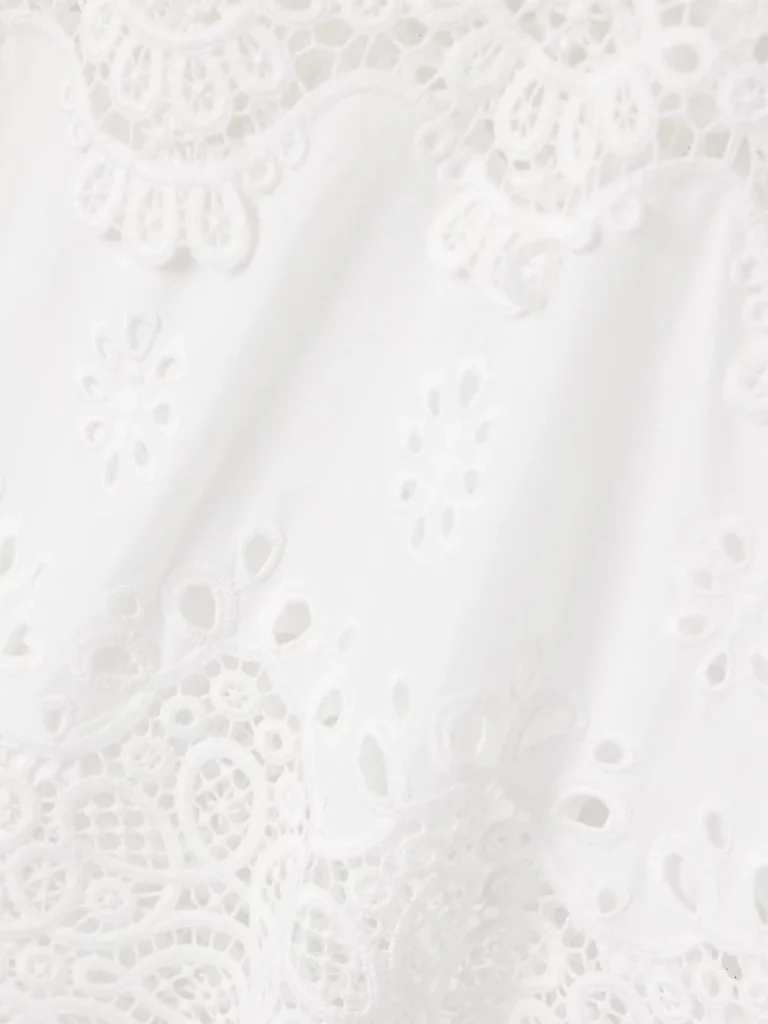 Maria Silk-trimmed Guipure Lace and Cotton Kaftan Full Size Image 4