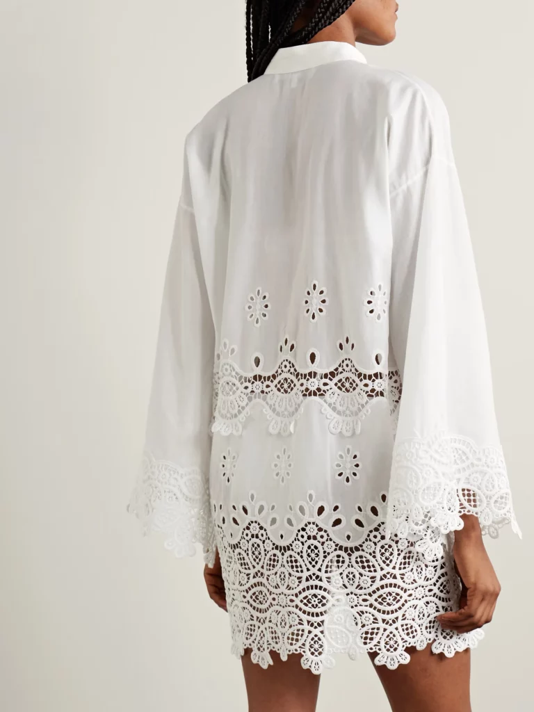 Maria Silk-trimmed Guipure Lace and Cotton Kaftan Full Size Image 2