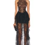 Open Slide Lace Ruffle Gown Thumbnail 1