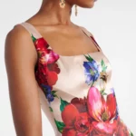 Floral Satin Midi Dress Thumbnail 5
