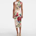 Floral Satin Midi Dress Thumbnail 4