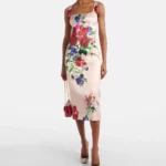 Floral Satin Midi Dress Thumbnail 1