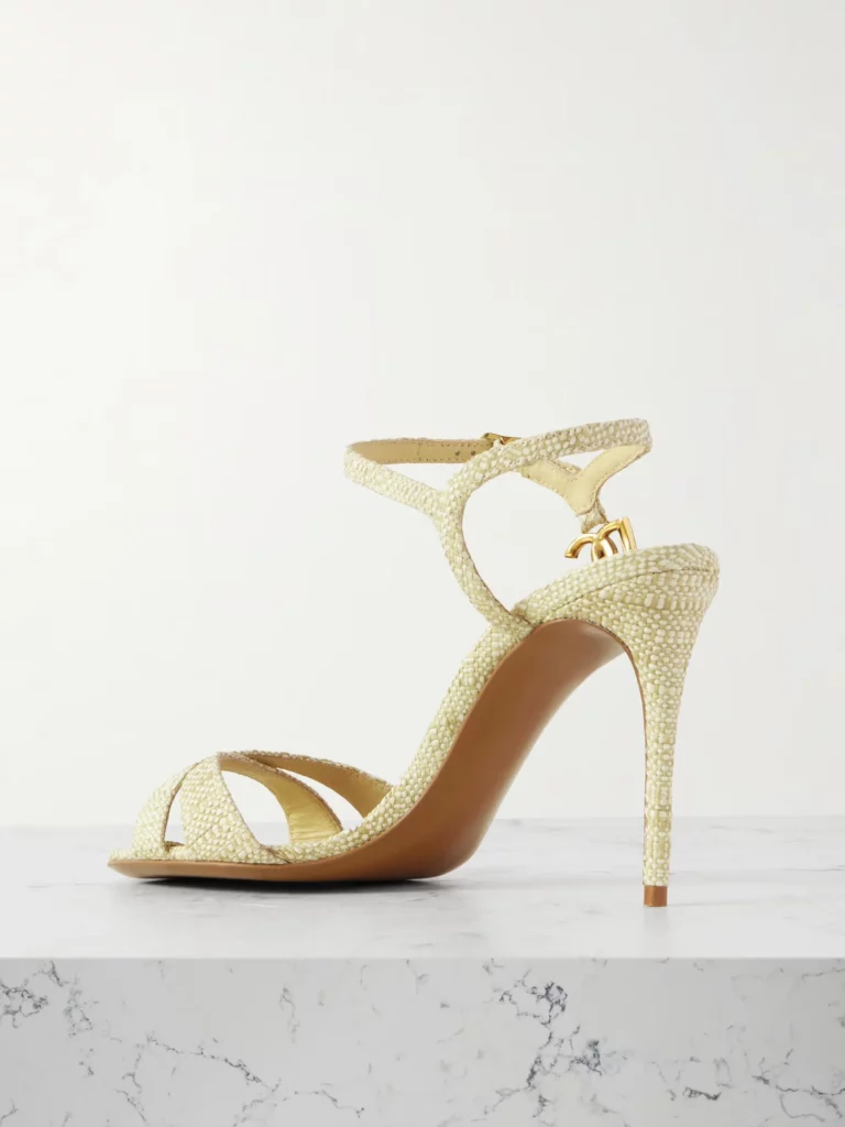 Logo-embellished Raffia Sandals Full Size Image 2