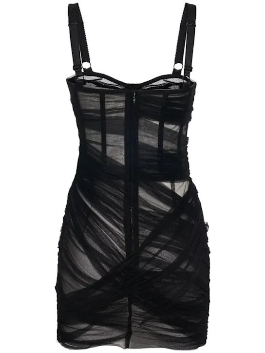 Stretch Tulle Mini Dress Full Size Image 4