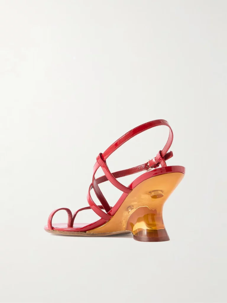 Patent-leather Wedge Sandals Full Size Image 4