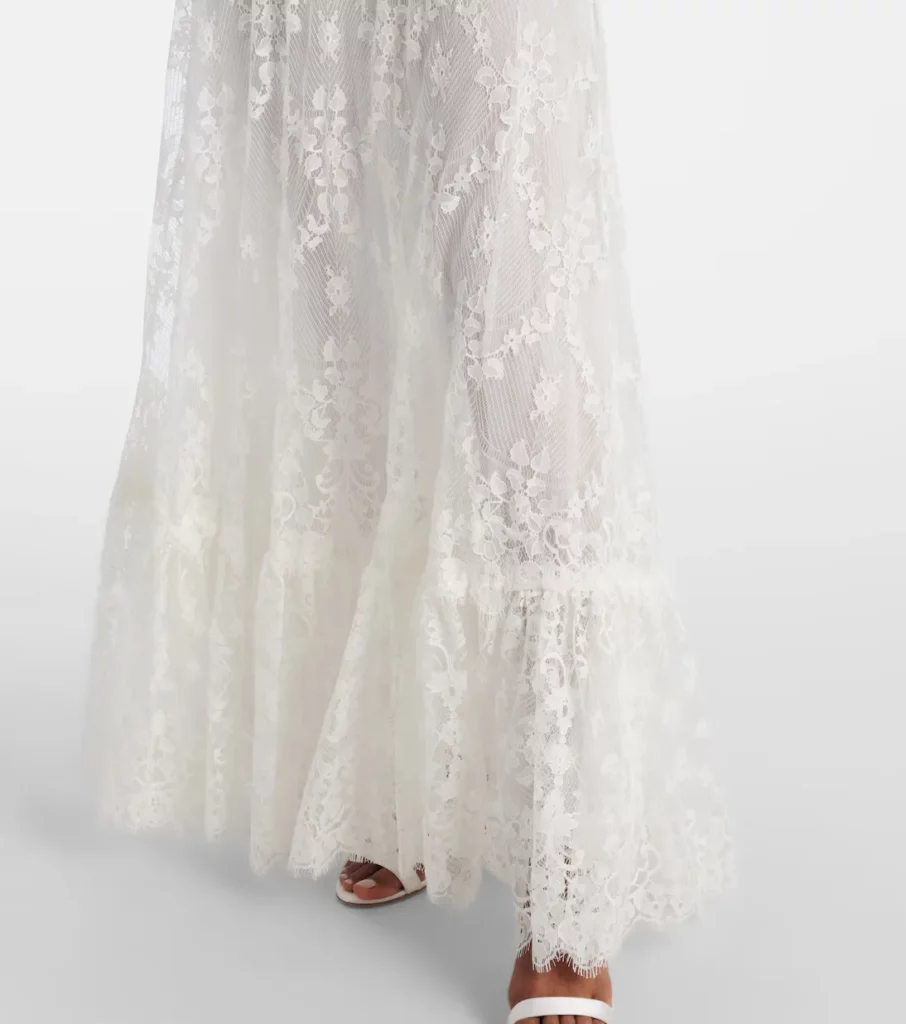 Bridal Embroidered Cotton-blend Lace Gown Full Size Image 3