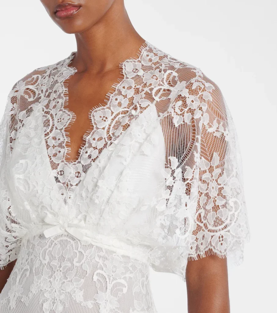 Bridal Embroidered Cotton-blend Lace Gown Full Size Image 2