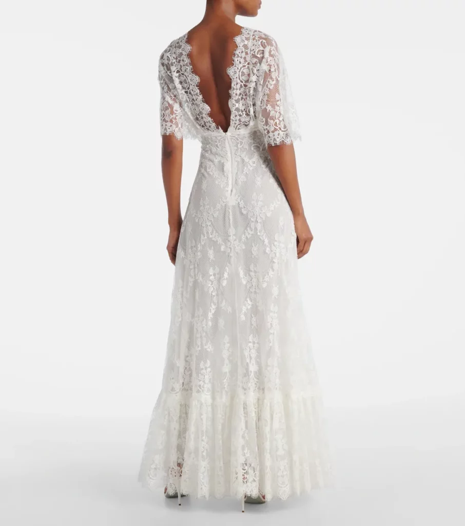 Bridal Embroidered Cotton-blend Lace Gown Full Size Image 6