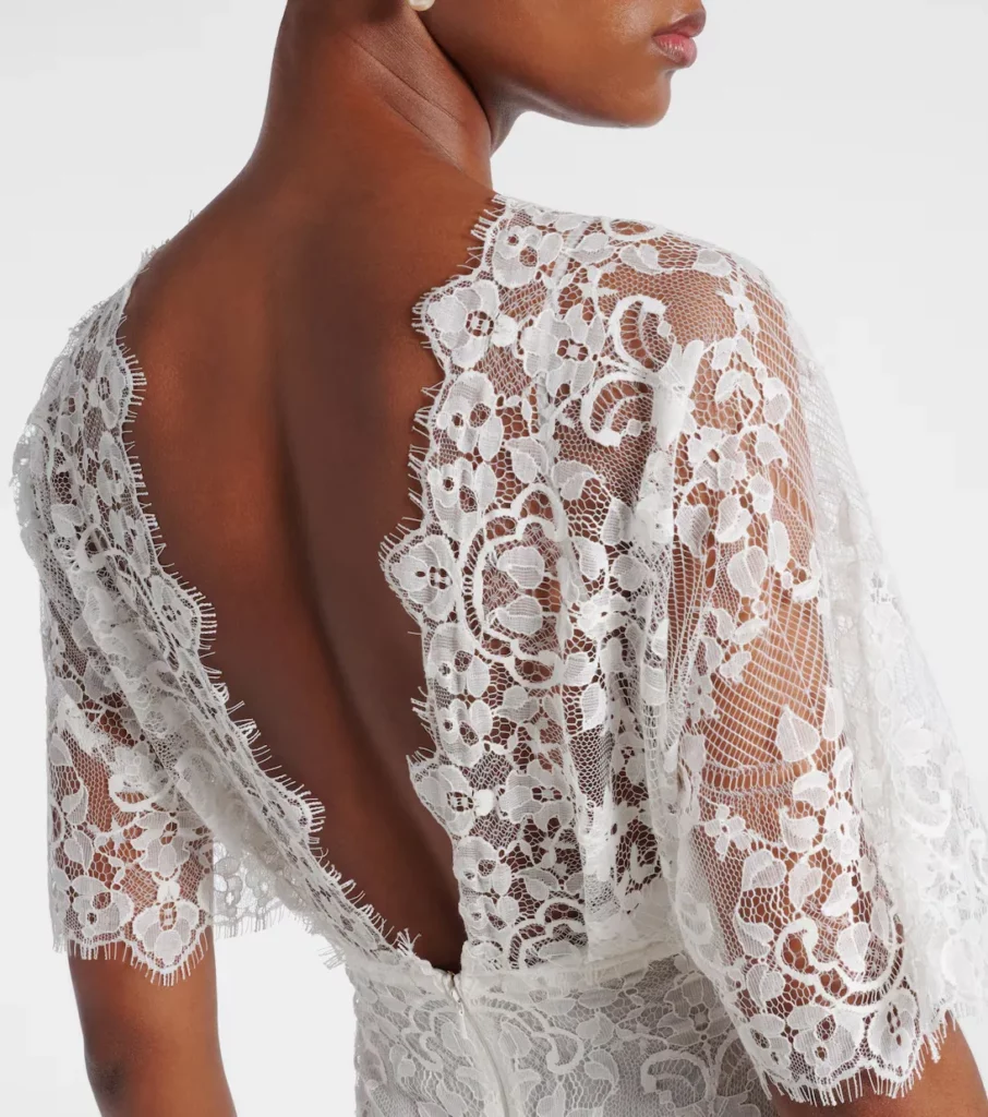 Bridal Embroidered Cotton-blend Lace Gown Full Size Image 4