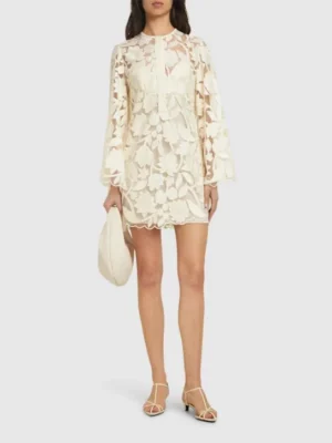 ELIE SAAB Embroidered Tulle Mini Dress