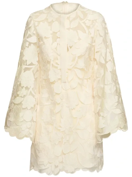 Embroidered Tulle Mini Dress Full Size Image 4