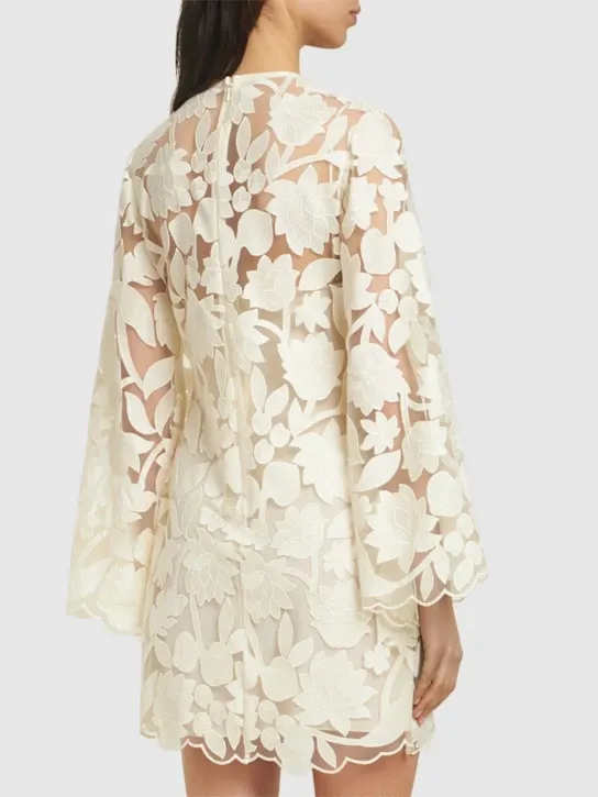 Embroidered Tulle Mini Dress Full Size Image 3