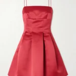 Honor Pleated Duchese-satin Mini Dress Thumbnail 4