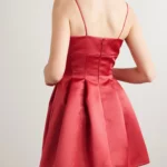 Honor Pleated Duchese-satin Mini Dress Thumbnail 2