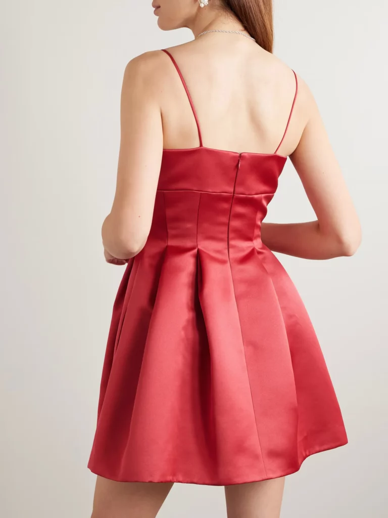 Honor Pleated Duchese-satin Mini Dress Full Size Image 2