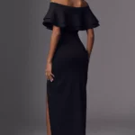 Off-the-shoulder Ruffle Crepe Midi Dress Thumbnail 2