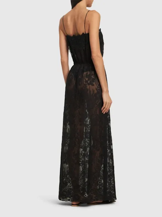 Cotton Blend Lace Long Dress Full Size Image 3