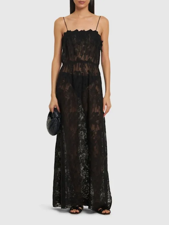Cotton Blend Lace Long Dress Full Size Image 1