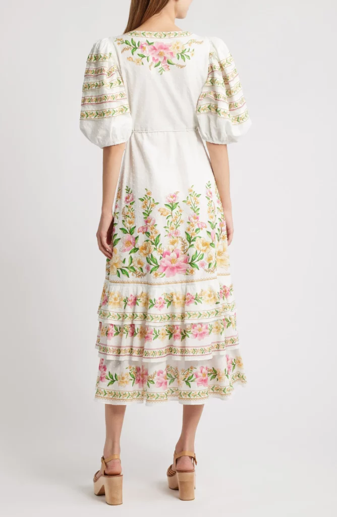 Palm Dream Floral Wrap Dress Full Size Image 4