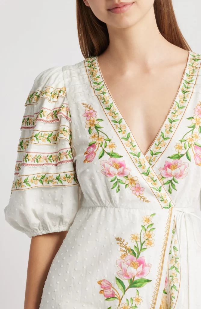 Palm Dream Floral Wrap Dress Full Size Image 3