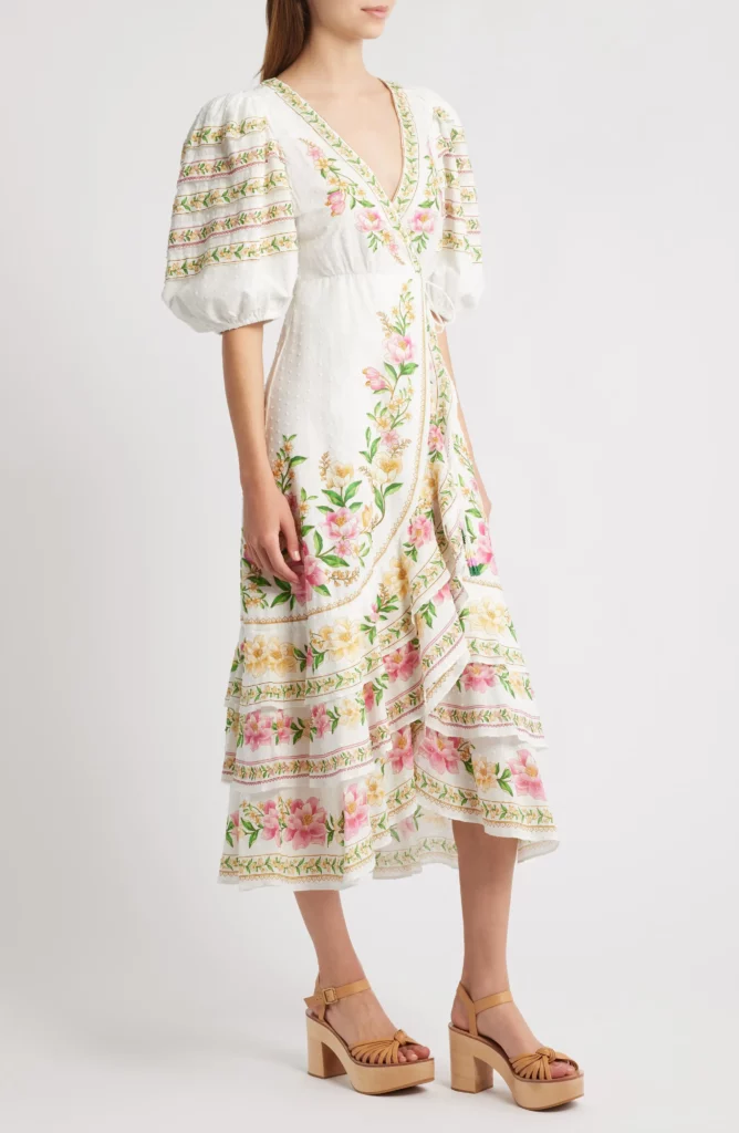 Palm Dream Floral Wrap Dress Full Size Image 2
