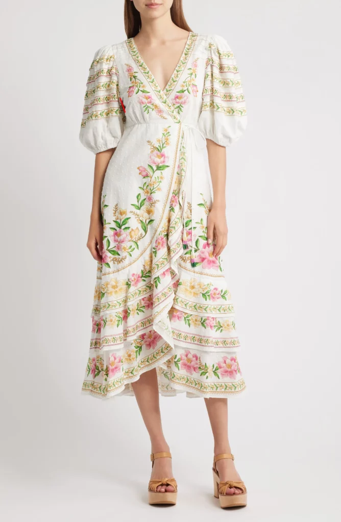 Palm Dream Floral Wrap Dress Full Size Image 1