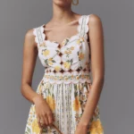 Sleeveless Scallop-trim Printed Midi Dress Thumbnail 3
