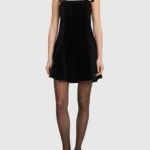 Heavy Velour Strap Mini Dress Thumbnail 1