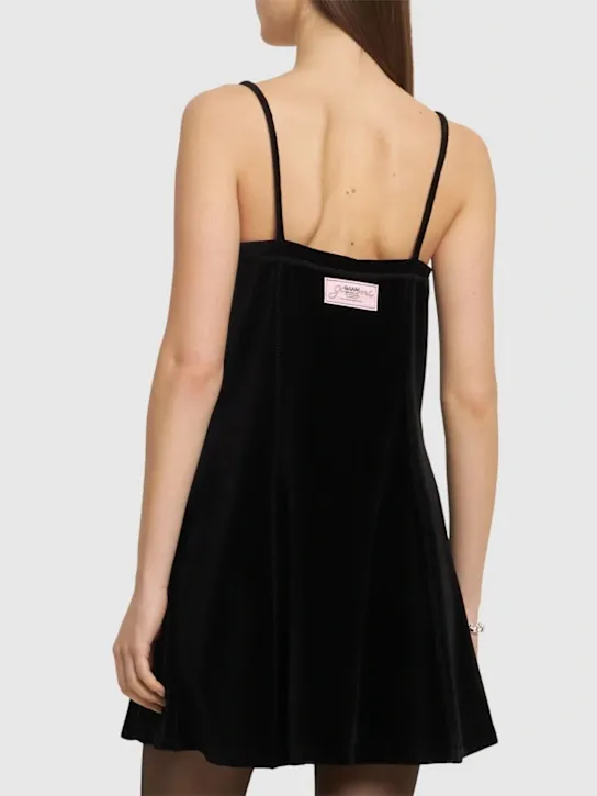 Heavy Velour Strap Mini Dress Full Size Image 4