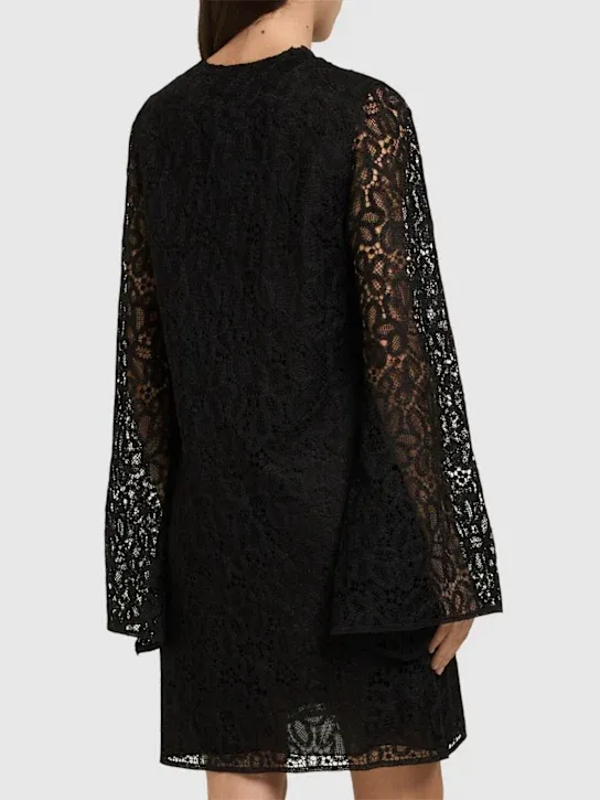 Long-sleeve Lace Mini Dress Full Size Image 5