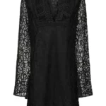 Long-sleeve Lace Mini Dress Thumbnail 4
