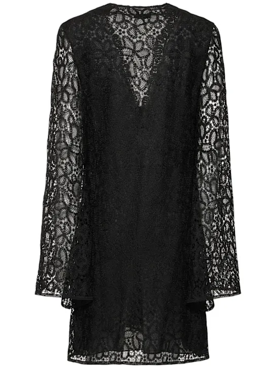Long-sleeve Lace Mini Dress Full Size Image 3