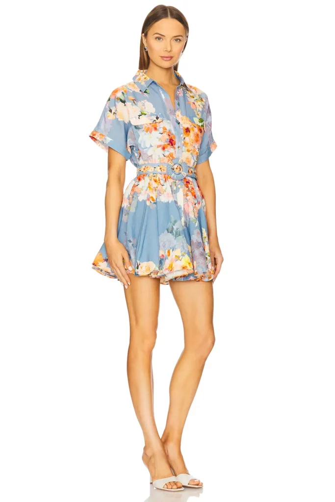 Short Dress with Buckle Belt Full Size Image 3