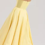 Mademoiselle Bustier Stretch Satin Midi Cocktail Dress Thumbnail 4