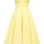 Mademoiselle Bustier Stretch Satin Midi Cocktail Dress Thumbnail 3