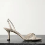 Elsy 70 Snake-effect Leather Slingback Sandals Thumbnail 1